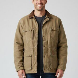 Carhartt XL Tan Canvas Chore Jacket Blanket Lined Streetwear Workwear Durable